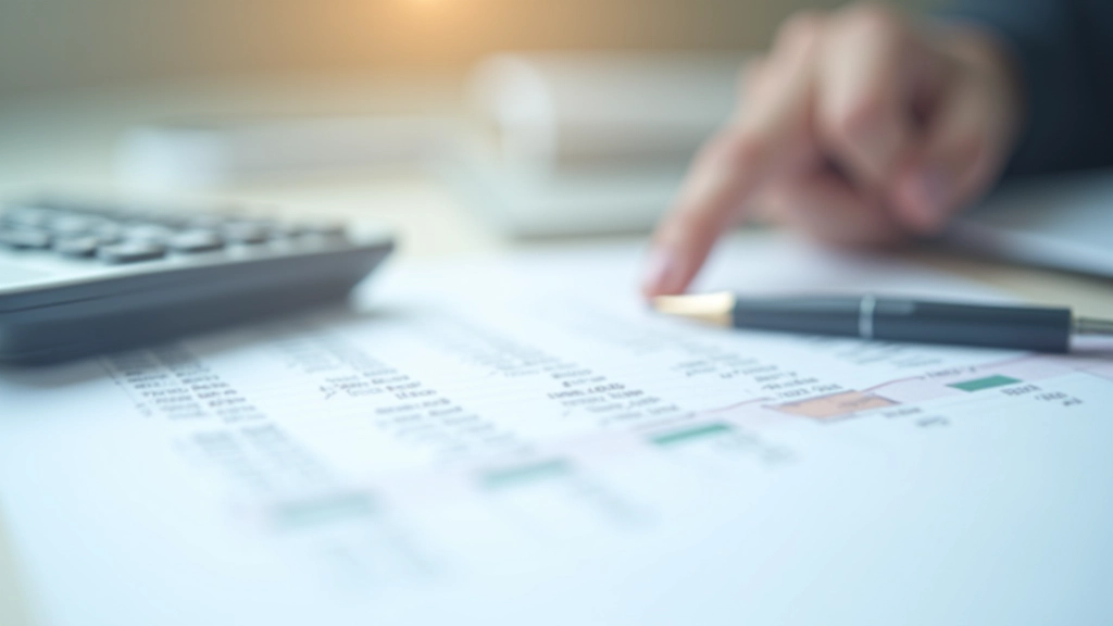 Řádky tabulek s čísly příjmů a výdajů, kalkulačka a pero na papíru