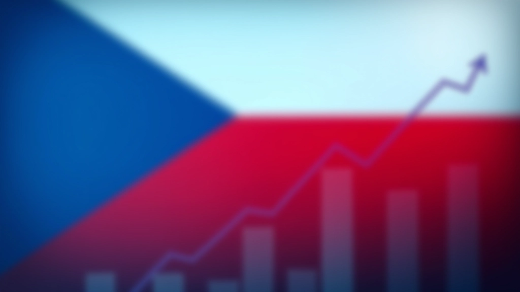 Státní dluh reprezentován jako stoupající křivka na grafu s vlajkou České republiky v pozadí